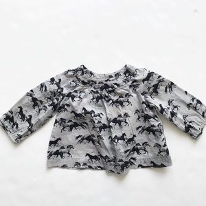 Babygap horse print blouse EUC 12-18 months